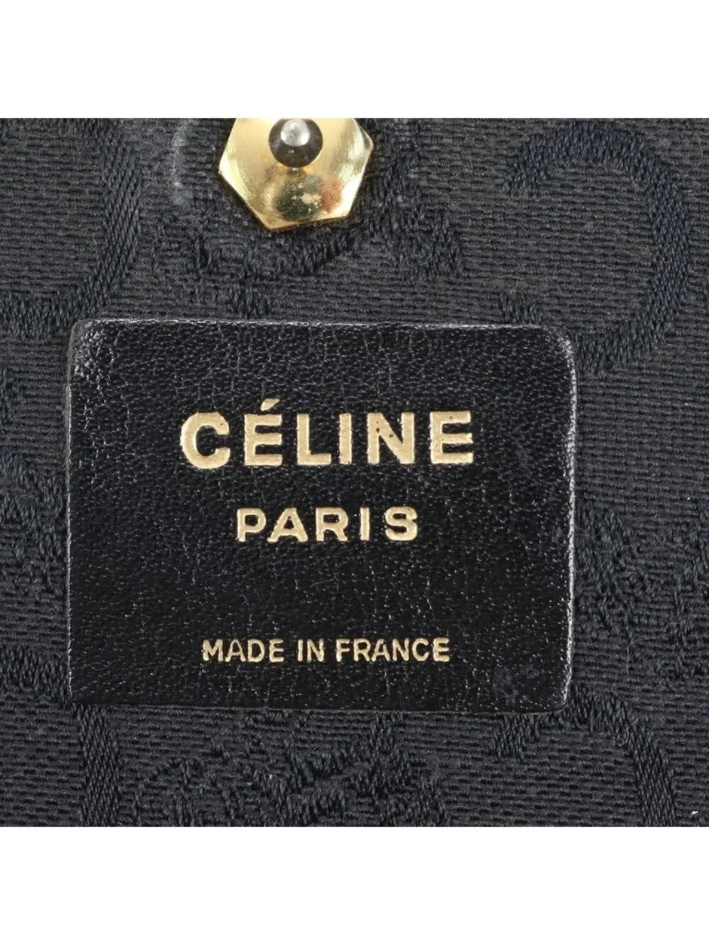 Celine Saruki Canvas Leather 2-Way Chain Shoulder Bag Hand Black